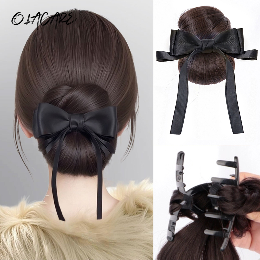 Claw Clip Messy Bun Hair Piece - Synthetic Bow Hair Claw Clip Chignon