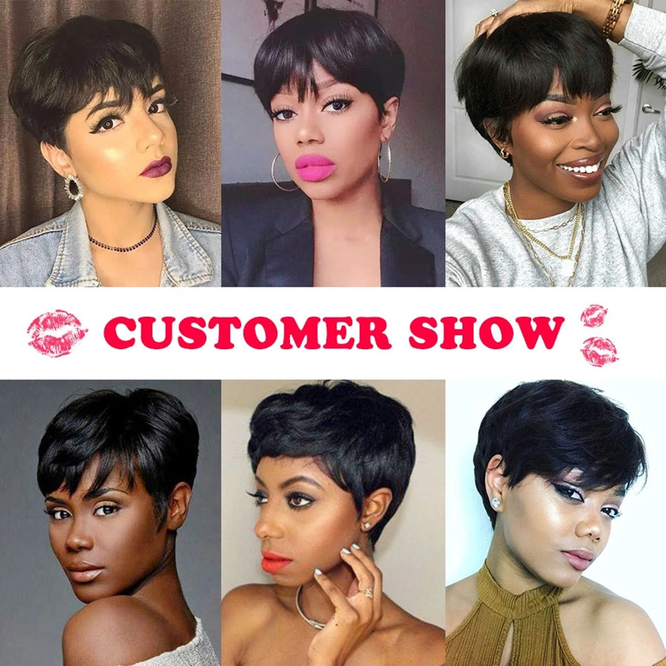 Short Human Hair Wigs Pixie Cu - Short Pixie Cut Wig Human Hair Cheap ulasan dan harga