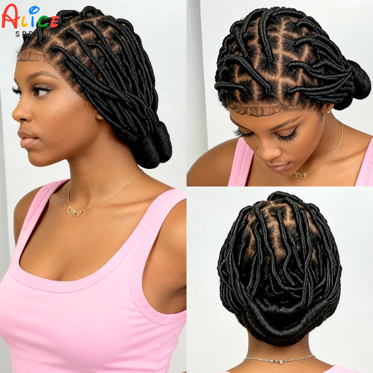 Bantu Braided Wigs Synthetic F - Synthetic Braided Wigs For Black Women ulasan dan harga