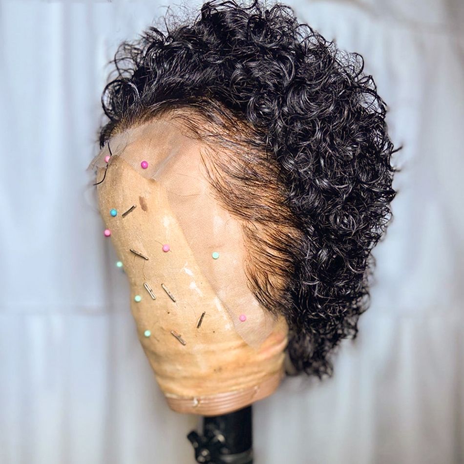 Curly Pixie Cut Wig Lace Human - Short Pixie Cut Wig Human Hair Cheap ulasan dan harga