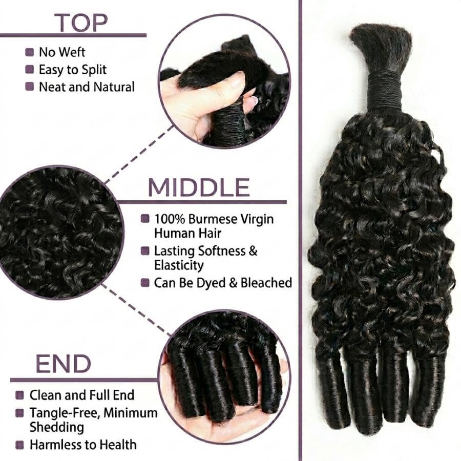 Human Braiding Hair For Boho B - Water Wave Bulk Human Hair For Braiding ulasan dan harga