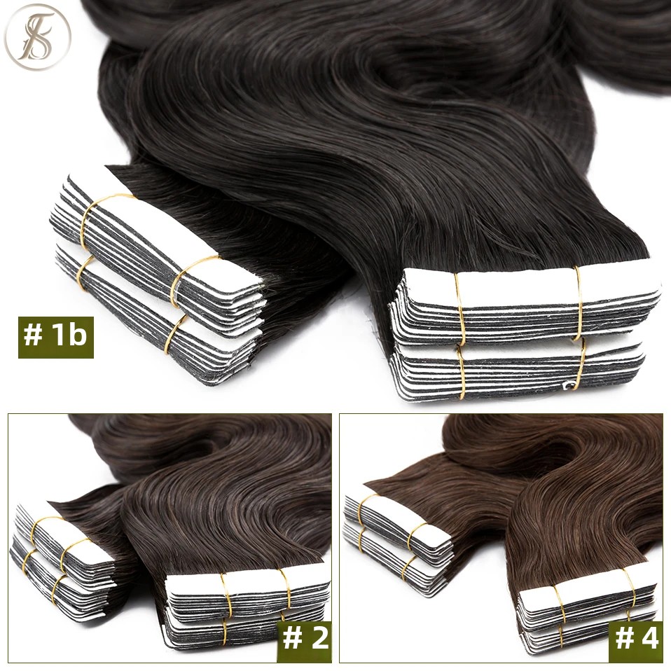TESS 20pcs Wavy Tape In Human  - Invisible Tape In Extensions Real Hair ulasan dan harga