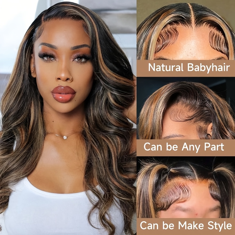 P1B30 Body Wave Highlight Ombr - Hd Lace Frontal Wig Human Hair Pre Plucked ulasan dan harga