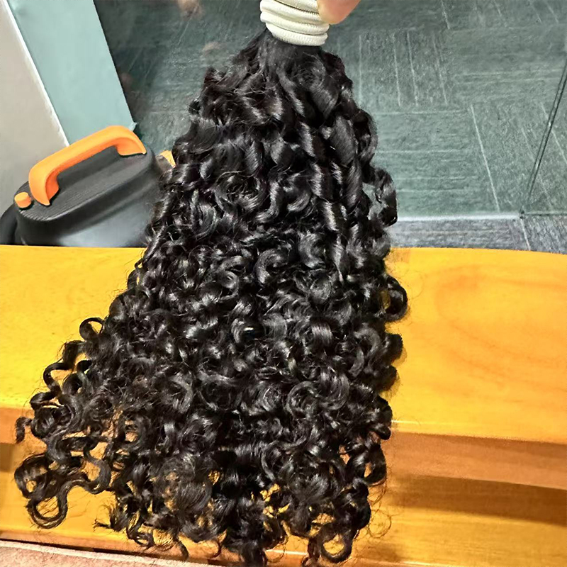 No Weft Bulk Burmese Curly Bra - Water Wave Bulk Human Hair For Braiding ulasan dan harga