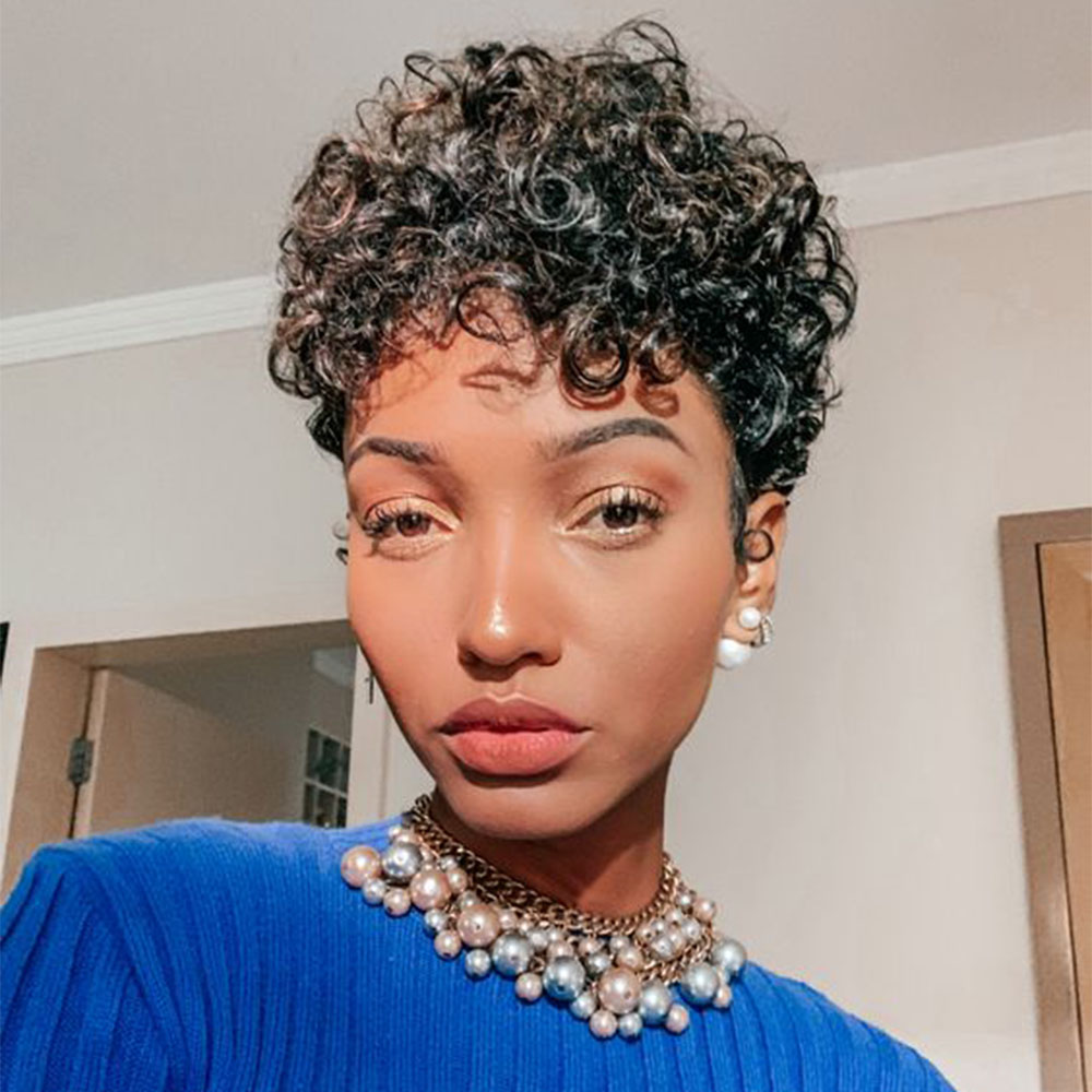 Short Pixie Cut Wig Curly Huma - Short Pixie Cut Wig Human Hair Cheap ulasan dan harga