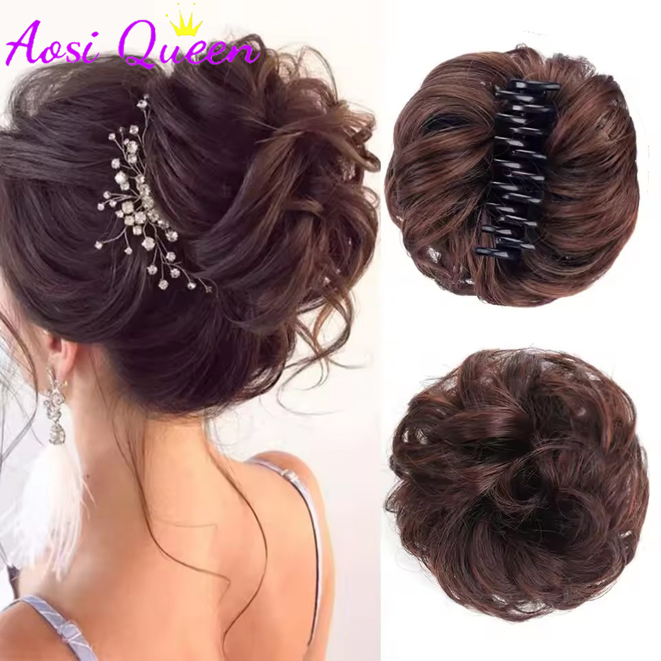 AOSIQUEE Synthetic Chignon Mes - Claw Clip Messy Bun Hair Piece ulasan dan harga