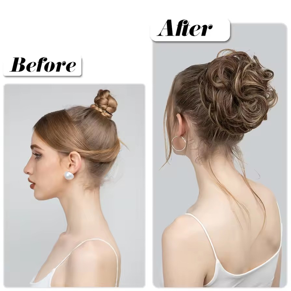 AOSIQUEE Synthetic Chignon Mes - Claw Clip Messy Bun Hair Piece ulasan dan harga