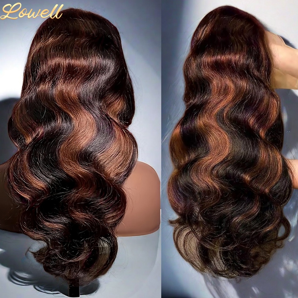Highlight Body Wave 13x6 HD Om - Hd Lace Frontal Wig Human Hair Pre Plucked ulasan dan harga