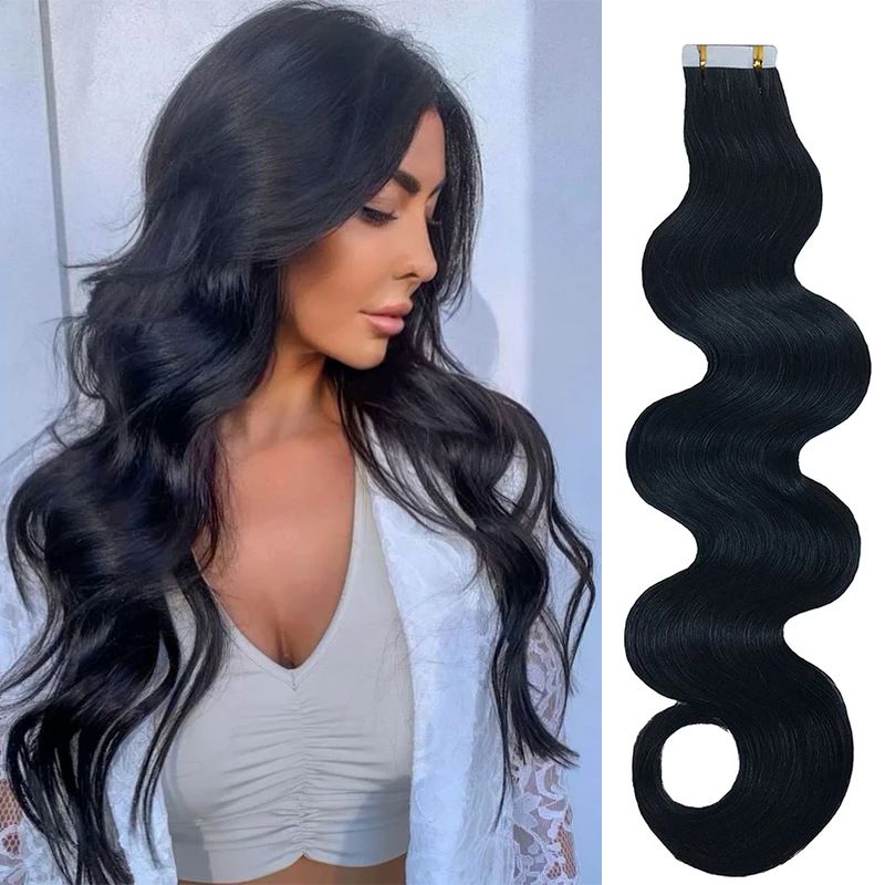Long Body Wave Tape in Human H - Invisible Tape In Extensions Real Hair ulasan dan harga