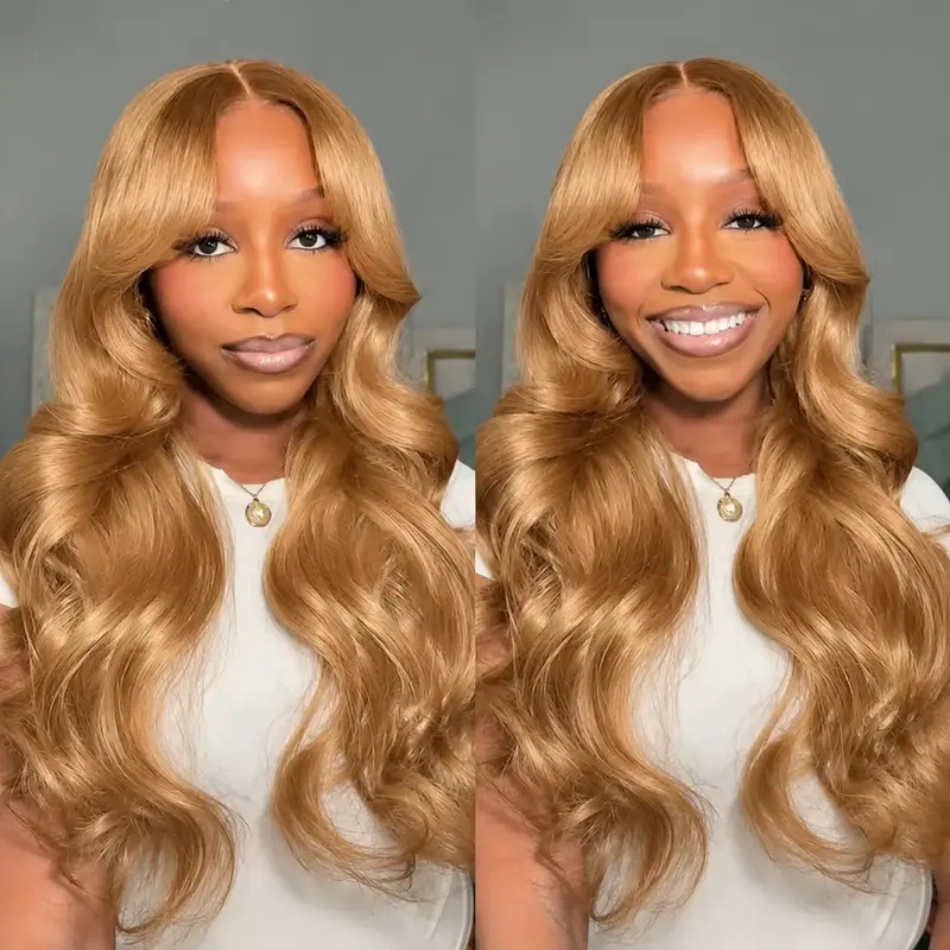 Honey Blonde Wig Body Wave 13x - Hd Lace Frontal Wig Human Hair Pre Plucked ulasan dan harga