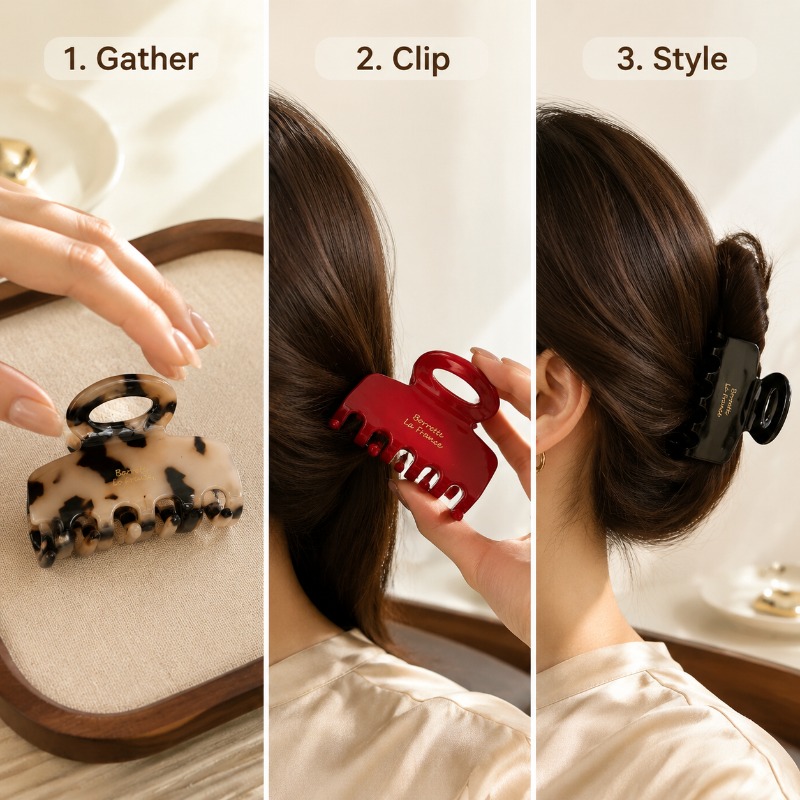 French Medium Hair Claw Clips  - Hair Bundles ulasan dan harga