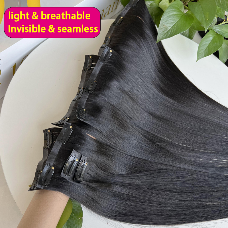 7Pcs Invisible Seamless PU Cli - Seamless Clip In Hair Extensions Human Hair ulasan dan harga