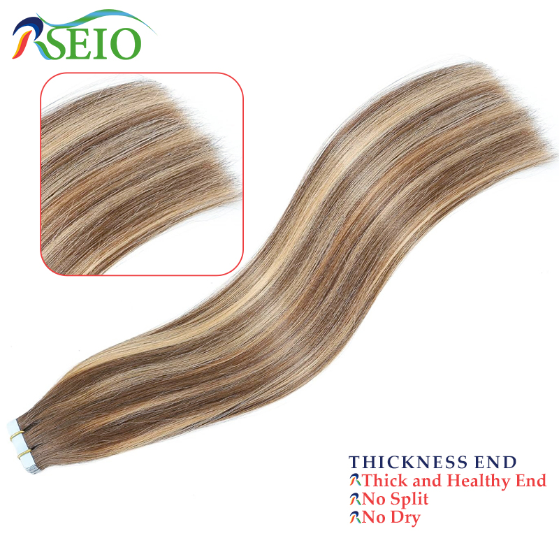 RSEIO Straight Tape In Human H - Invisible Tape In Extensions Real Hair ulasan dan harga