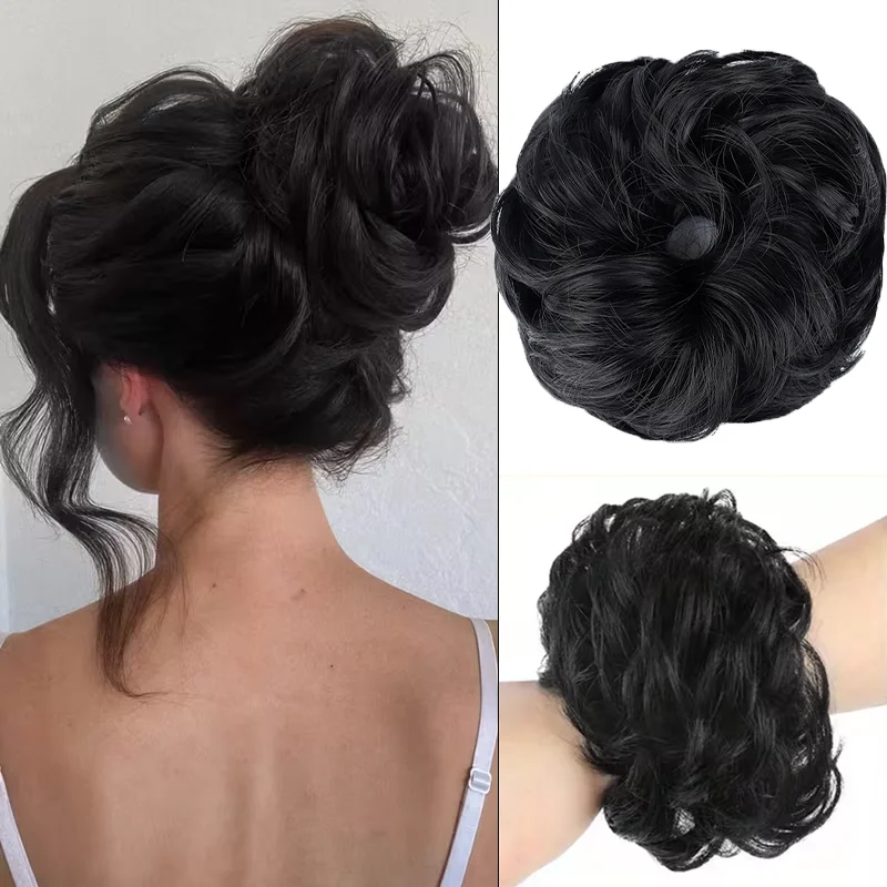 Elegant Curly Wave Messy Bun H - Claw Clip Messy Bun Hair Piece ulasan dan harga