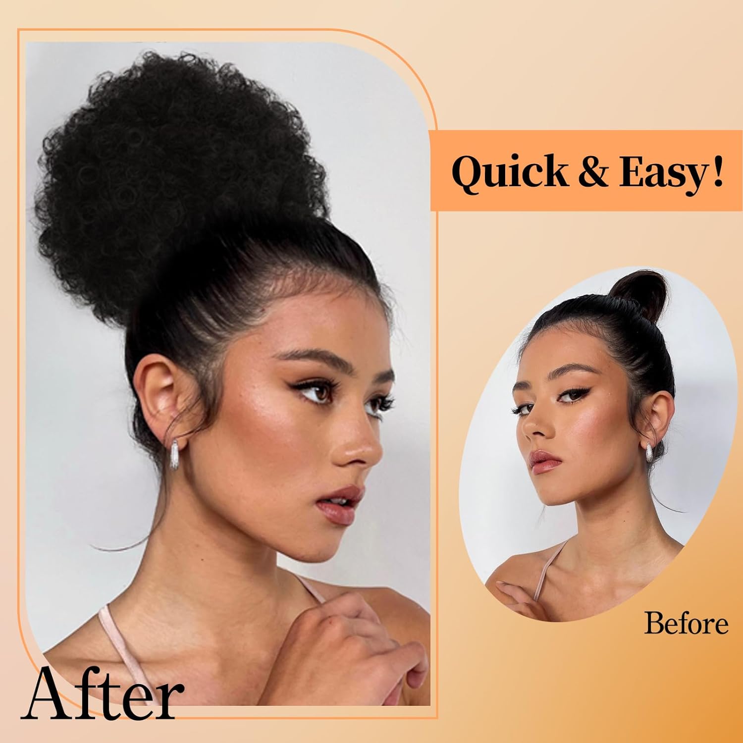 Afro Puff Drawstring Ponytail  - Drawstring Afro Curly Puff Ponytail ulasan dan harga