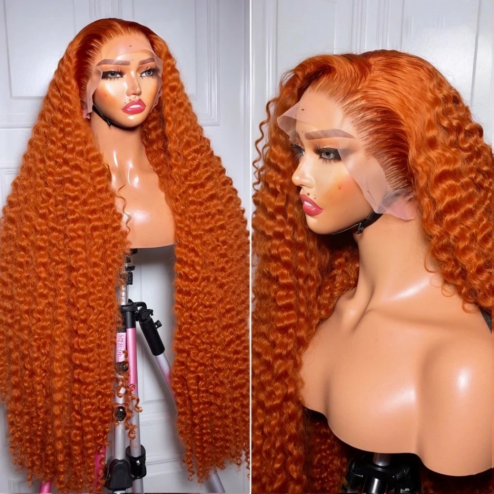 200% Density Ginger Orange Dee - Lace Front Wigs ulasan dan harga