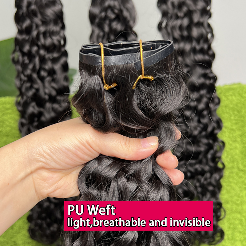 Water Wave Clips In Human Hair - Seamless Clip In Hair Extensions Human Hair ulasan dan harga