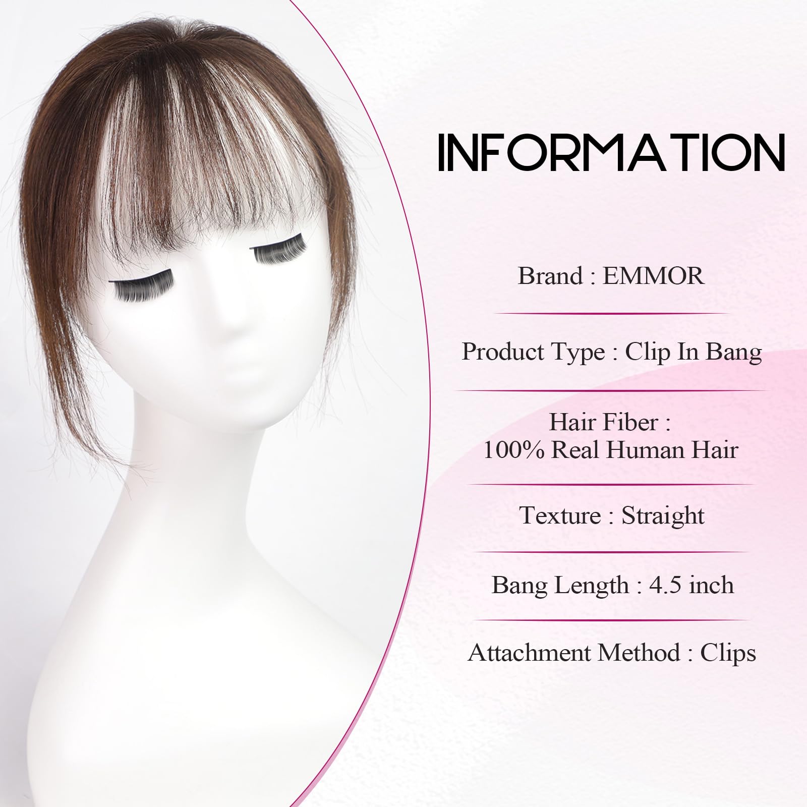 100% Human Hair Bangs Clips in - Seamless Clip In Hair Extensions Human Hair ulasan dan harga