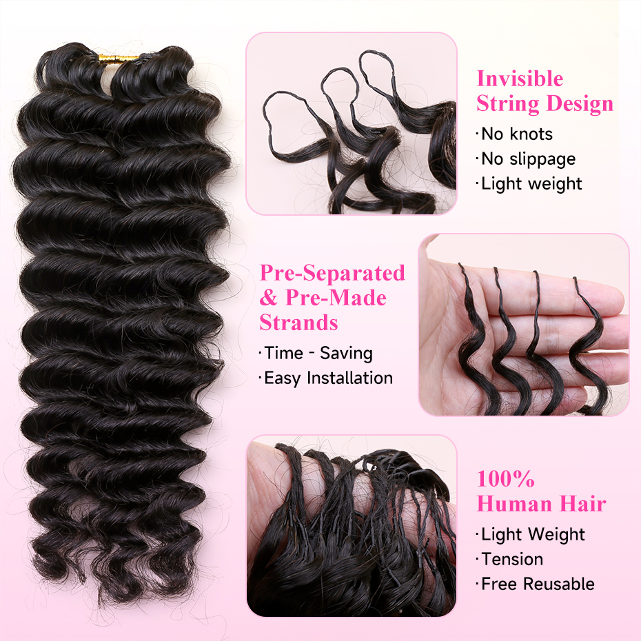 Natural Deep Wave Feather Croc - Hair Bundles ulasan dan harga