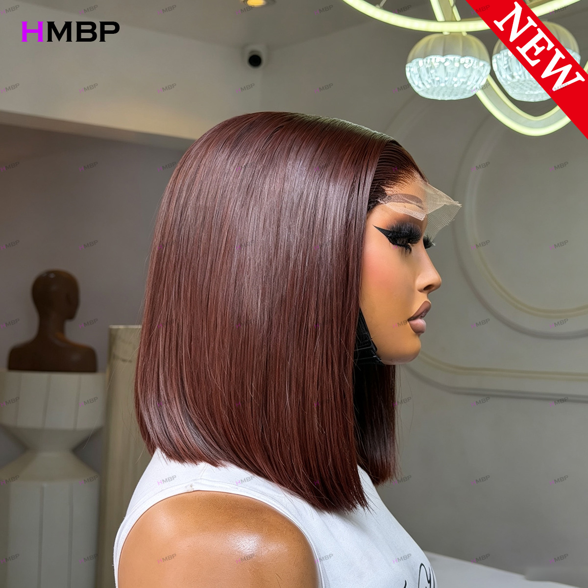 #33 Dark Auburn Straight Bob W - Glueless Wear And Go Human Hair Wig ulasan dan harga