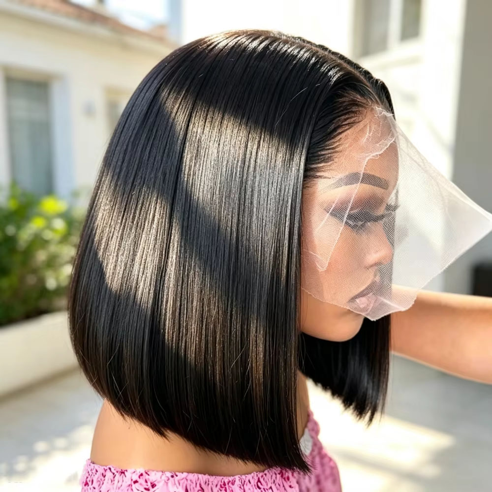 10-16 Inch Transparent 13x6 St - Pre Parted 13X4 Lace Front Bob Wig ulasan dan harga