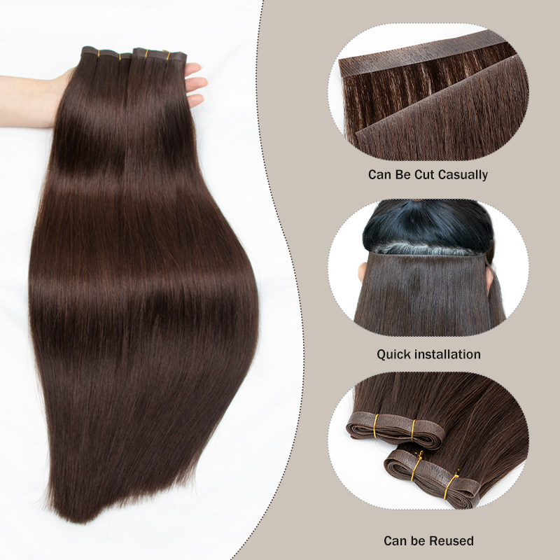 Invisible Long Tape PU Weft Hu - Invisible Tape In Extensions Real Hair ulasan dan harga